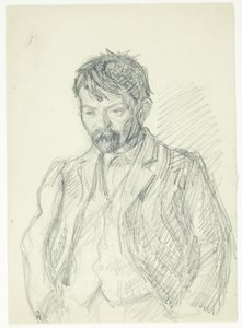 Portret van de schilder Jens Birkholm. Halffiguur