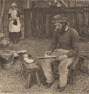 Een visser thuis door Peter Henry Emerson
