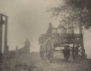 Bij de veerboot – Een mistige ochtend door Peter Henry Emerson