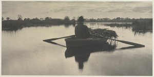 Roeien naar huis met de Schoof-Stuff uit Leven en Landschap op de Norfolk Broads, 1886, plaat XXI, 1886 door Peter Henry Emerson