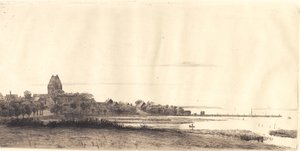Avondlandschap van Stubbekøbing door Peter Vilhelm Ilsted