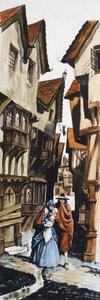 Familie wandelt door de stad door Peter Jackson