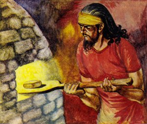 Brief en envelop worden in de oven gebakken om hard te worden door Peter Jackson