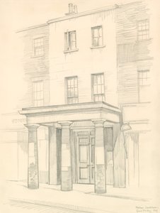 Marylebone Theatre, Londen, ingang in Church Street, gebouwd in 1837 door Peter Jackson