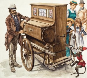 Draaiorgelman en aap