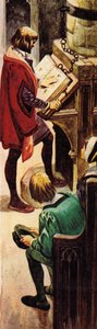 Een geketende Bijbel lezen in de kerk