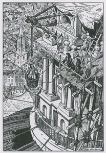 Sir Christopher Wren inspecteert de voortgang op de koepel door Peter Jackson
