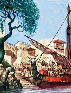 Het lossen van een handelsboot door Peter Jackson