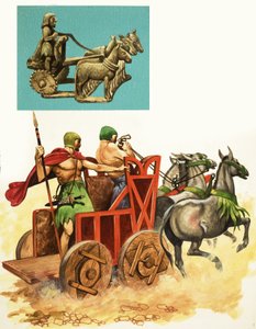 Houten-wielige strijdwagen