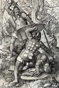 De dood van Ernst II van Zwaben (1010-1030) in een gevecht tegen de bisschop van Konstanz, Duitsland