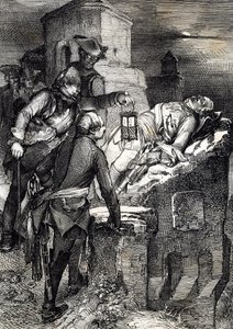 De dood van koning Karel (of Carl) XII van Zweden (1682-1718) tijdens het beleg van het eerste Noorse fort Fredriksten