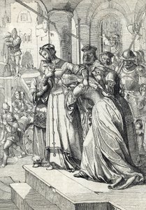 De executie van Lady Jane Grey (1537-1554) Veertekening uit Anton Ziegler