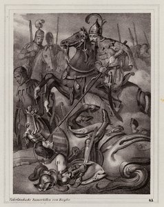 Dood van Frederik II van Oostenrijk in de Slag bij de Leitha door Peter Johann Nepomuk Geiger
