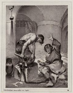 Ontsnapping van Andreas Budiats, schildknaap van Emerich von Lowenstein door Peter Johann Nepomuk Geiger