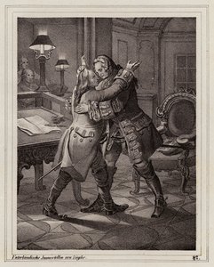 Eugene van Savoye omhelst de Hertog van Marlborough, Oorlog van de Spaanse Successie