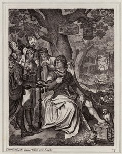 Hendrik de Vogelaar ontvangt nieuws dat hij koning van Oost-Francië is, 919 door Peter Johann Nepomuk Geiger