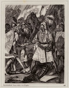 Jan de Blinde, koning van Bohemen (gravure) door Peter Johann Nepomuk Geiger