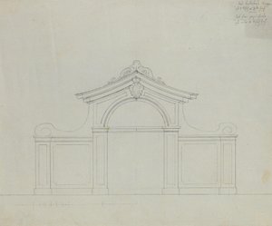 Fontein in de perziktuin van de Upper Belvedere door Peter Krafft
