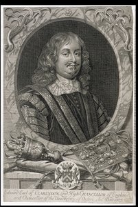 Edward Hyde, 1e graaf van Clarendon (1609-74), gegraveerd door M. Burg door Peter Lely