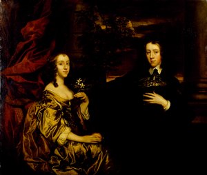 Portret van een jonge heer en zijn vrouw, ca. 1655-58 door Peter Lely