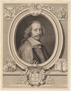 Kardinaal Jules Mazarin door Peter Ludwig van Schuppen after Pierre Mignard I