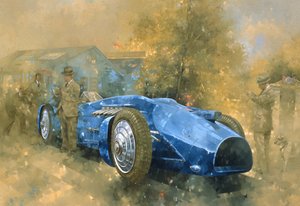 Bluebird bij Brooklands door Peter Miller