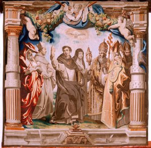 De Triomf van de Eucharistie. De verdedigers van de Eucharistie door Peter Paul (after) Rubens