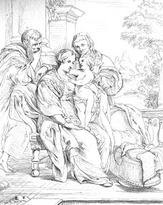 De Heilige Familie door Peter Paul (after) Rubens