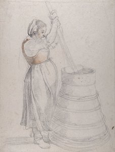 Een boerenmeisje dat boter karnen door Peter Paul Rubens