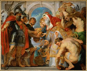 Abraham en Melchisedech (olieverf op doek)