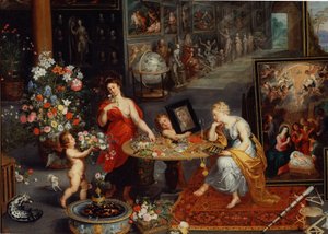 Allegorie van zicht en geur (detail) door Peter Paul Rubens