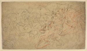Slag van Ruiters (verso) door Peter Paul Rubens