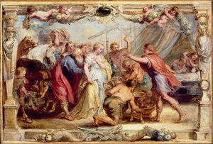 Briseis teruggegeven aan Achilles door Peter Paul Rubens