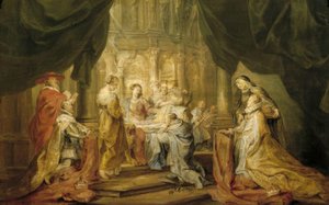 De heilige Ildefonso ontvangt het misgewaad door Peter Paul Rubens