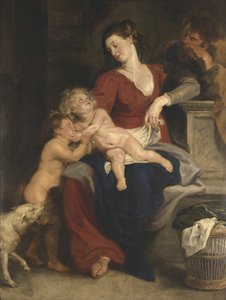 Heilige familie met de mand door Peter Paul Rubens