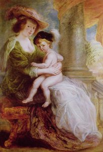 Helene Fourment en haar zoon Frans door Peter Paul Rubens