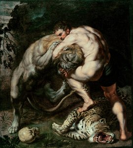 Hercules vecht tegen de Nemeïsche leeuw
