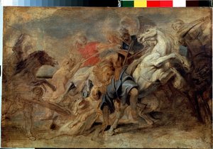 De leeuwenjacht door Peter Paul Rubens