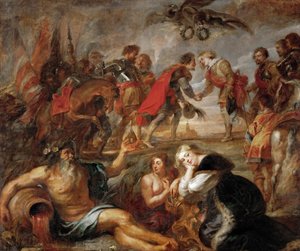 De ontmoeting tussen Ferdinand III van Habsburg en kardinaal-infant Ferdinand van Oostenrijk voor de slag bij Nördlingen door Peter Paul Rubens