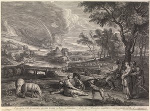 Landschap met Regenboog en een Herder door Peter Paul Rubens
