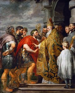 Sint Ambrosius en keizer Theodosius I door Peter Paul Rubens