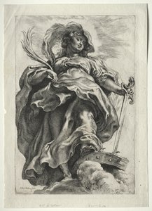 St. Catharina in de wolken door Peter Paul Rubens