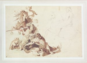 Schets voor een wolvenjacht door Peter Paul Rubens