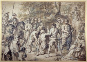 Sint Andreas geleid naar martelaarschap door Peter Paul Rubens