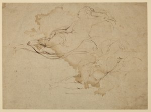 Studies van een slapende vrouwelijke naakt (recto) door Peter Paul Rubens