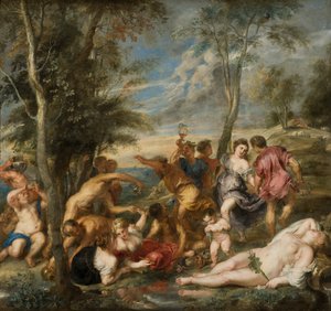 De Bacchanaal van de Andriërs door Peter Paul Rubens