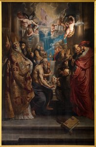 Het Dispuut van het Heilig Sacrament, c.1609 door Peter Paul Rubens