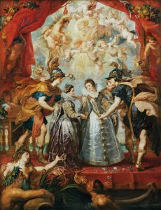 De uitwisseling van de prinsessen aan de Spaanse grens. De Marie de Medici-cyclus door Peter Paul Rubens