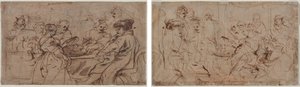 Het Feest van Herodes (recto) Tomyris met het Hoofd van Cyrus (verso) door Peter Paul Rubens