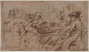 Het feest van Herodes (recto) Tomyris met het hoofd van Cyrus (verso)